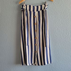 Striped Midi Skirt